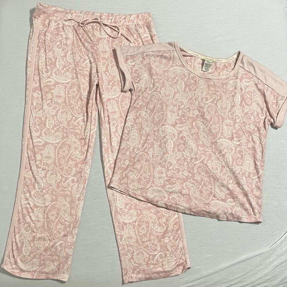 Lucky Brand Pink Paisley Sleep Pajama Set